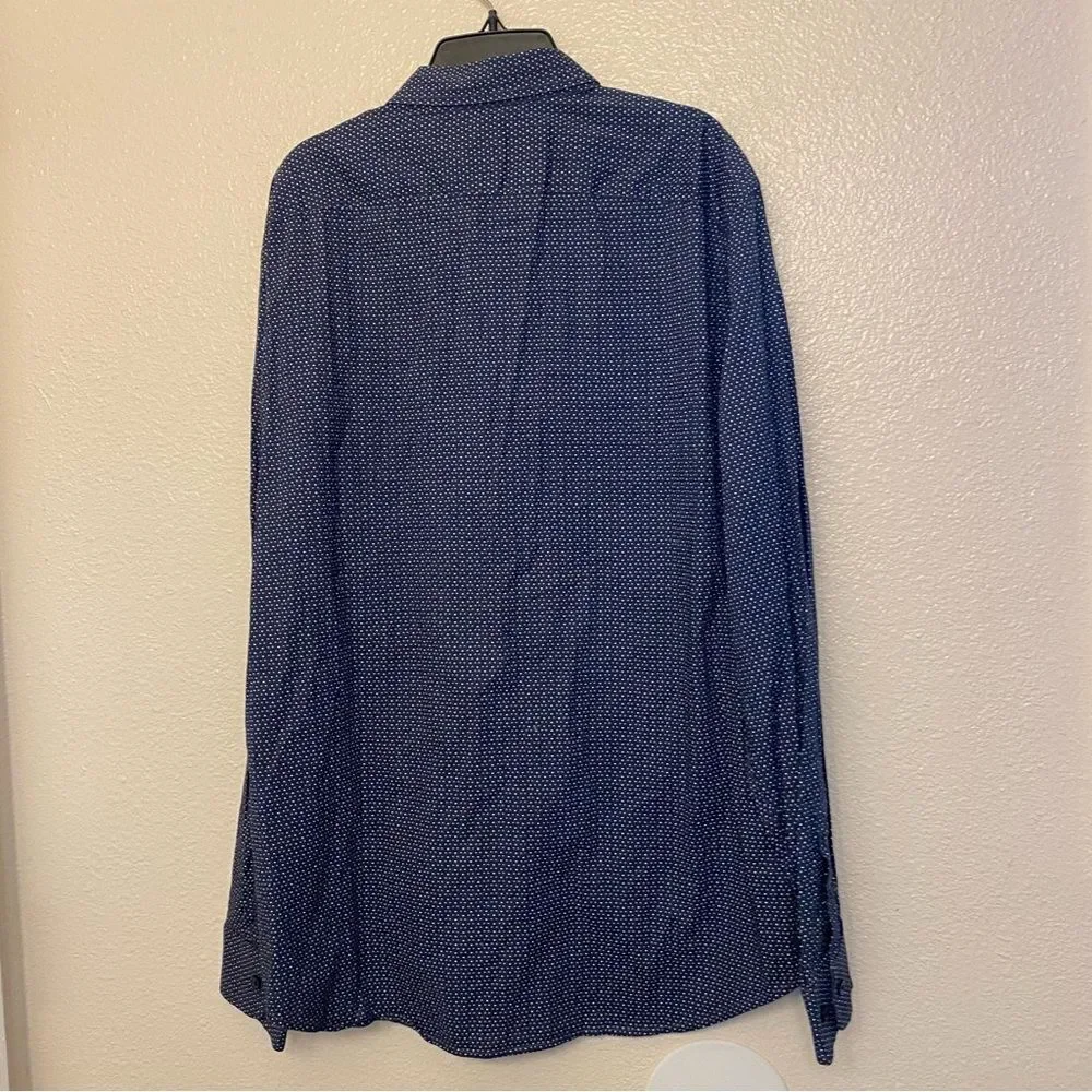 Banana republic 100% cotton soft wash standard fit button up shirt micro print L